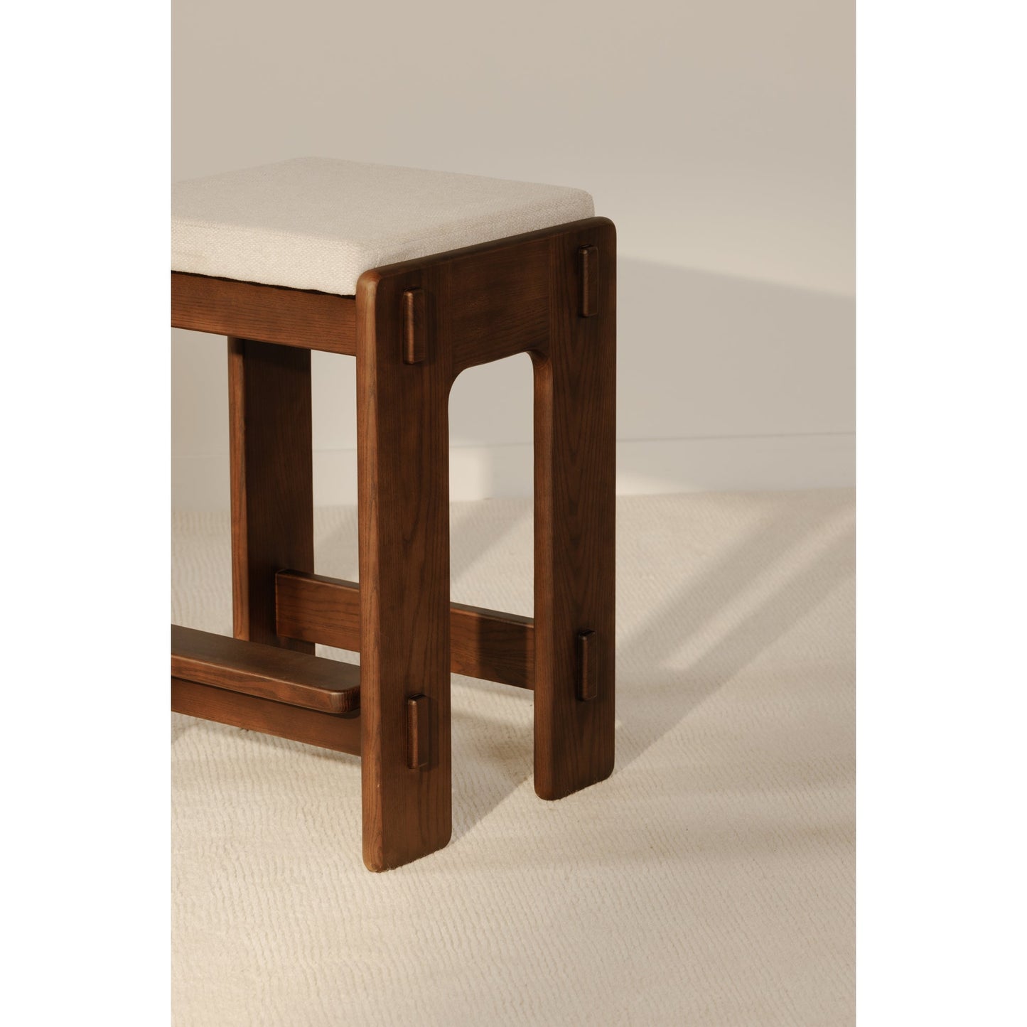 Ashby Performance Fabric Wood Frame Stool