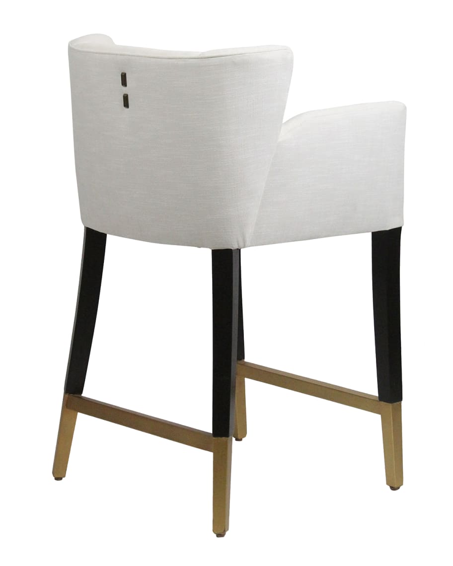 Peninsula Home Grace White Fabric Barstool