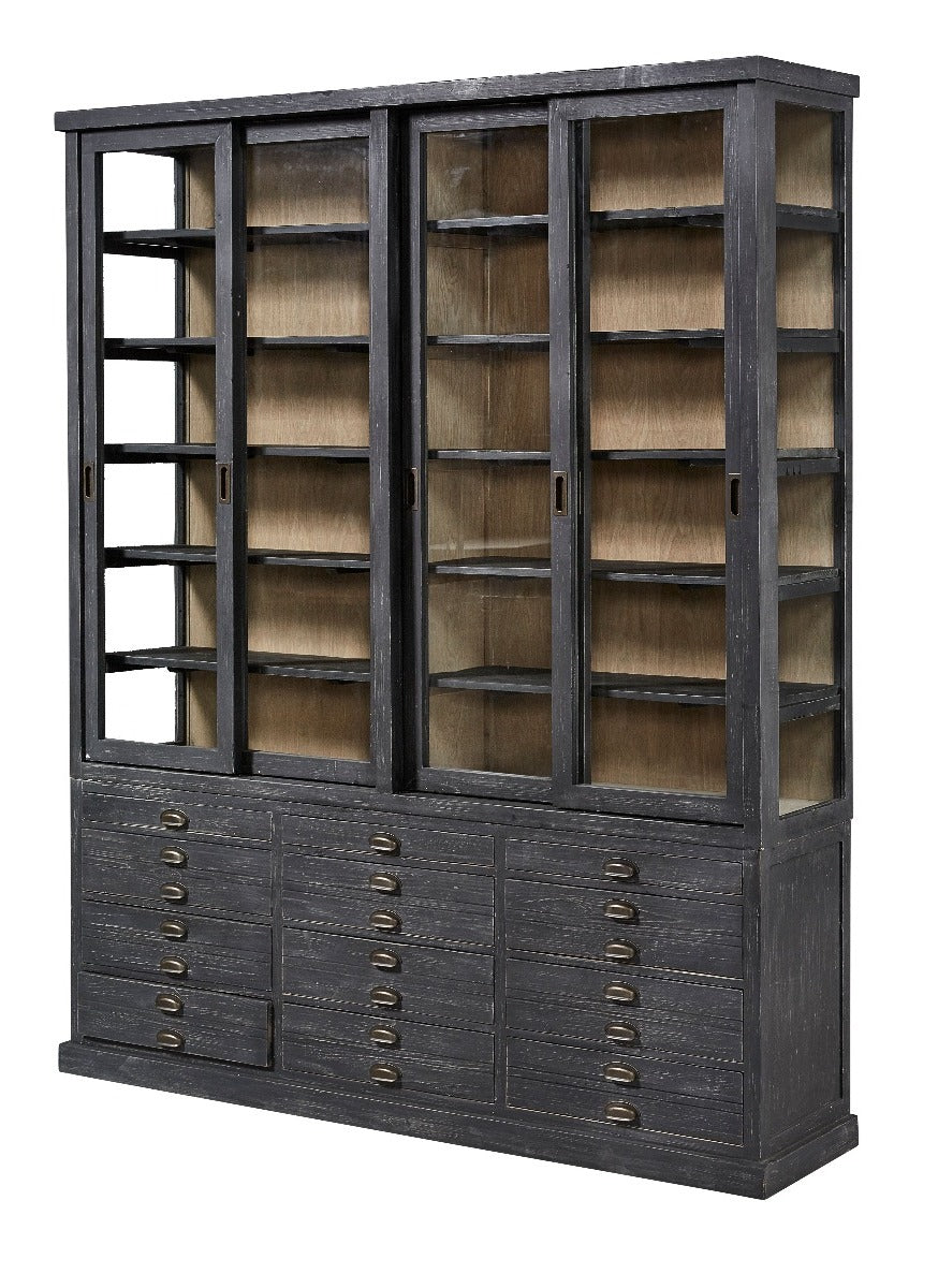 Balmoral Display Cabinet Black China Cabinet With Drawers-Buffets & Curios-Furniture Classics-Sideboards and Things