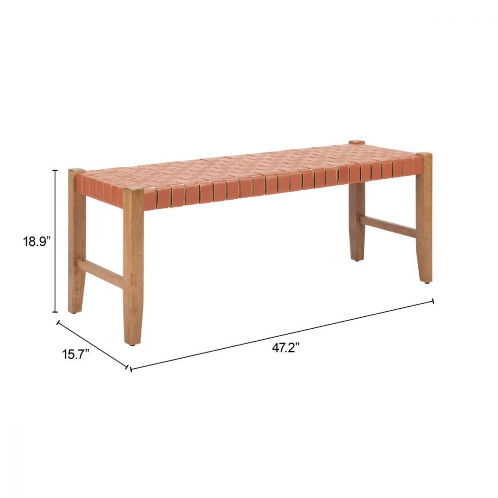 Zuo Modern Bandani Leather Bedroom Bench