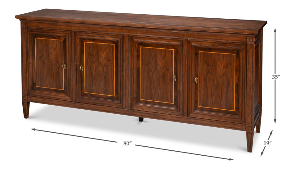 Sarreid Beaufort Four Doors Wood Credenza