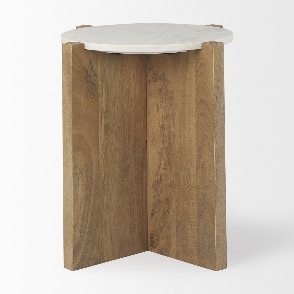 Mercana Bianca Marble Top Round Accent Table