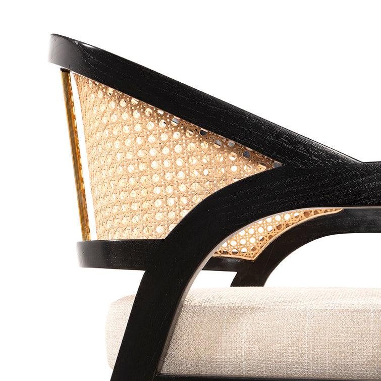 Black Royce Linen Modern Counter Stool