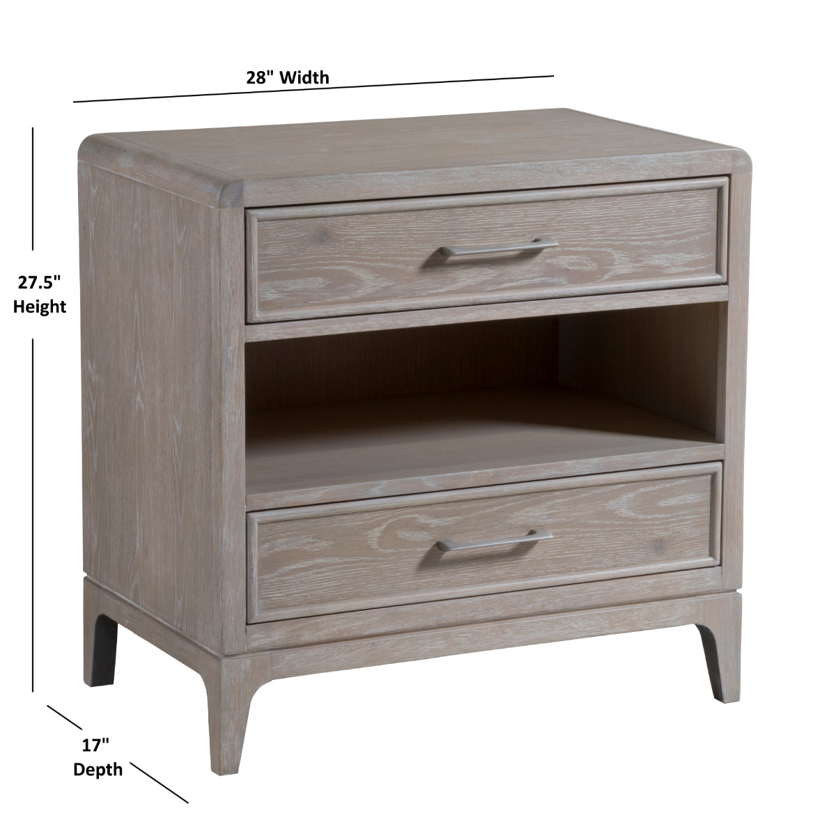 Palmetto Home Bodhi 2-Drawer Open Nightstand with USB