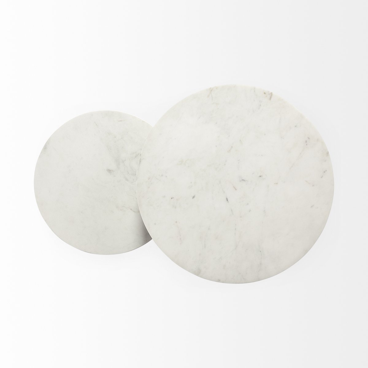 Mercana Bombola White Marble Top Round Accent Table