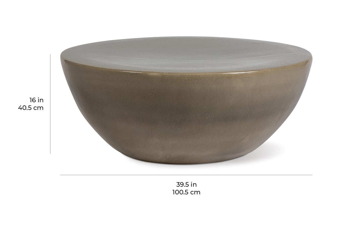 Seasonal Living Bowness Ceramic Aquamarine Outdoor Coffee Table