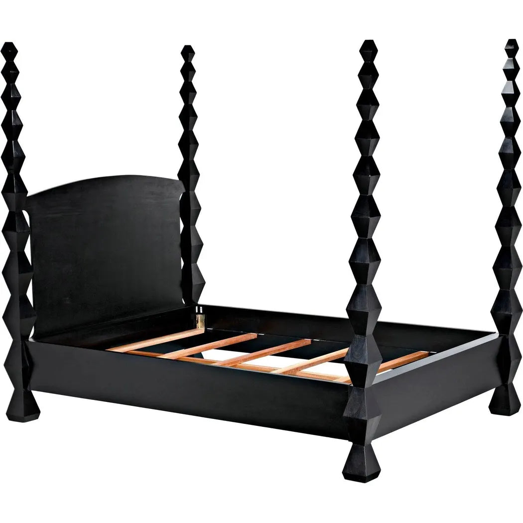 Noir Brancusi Black Wooden Bed Frame