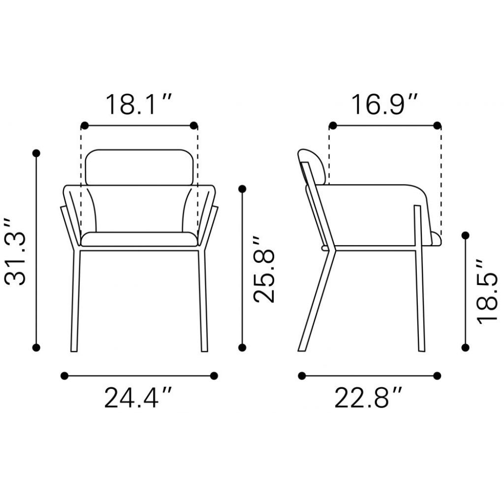 Bremor Steel Dining Arm Chair 2PC