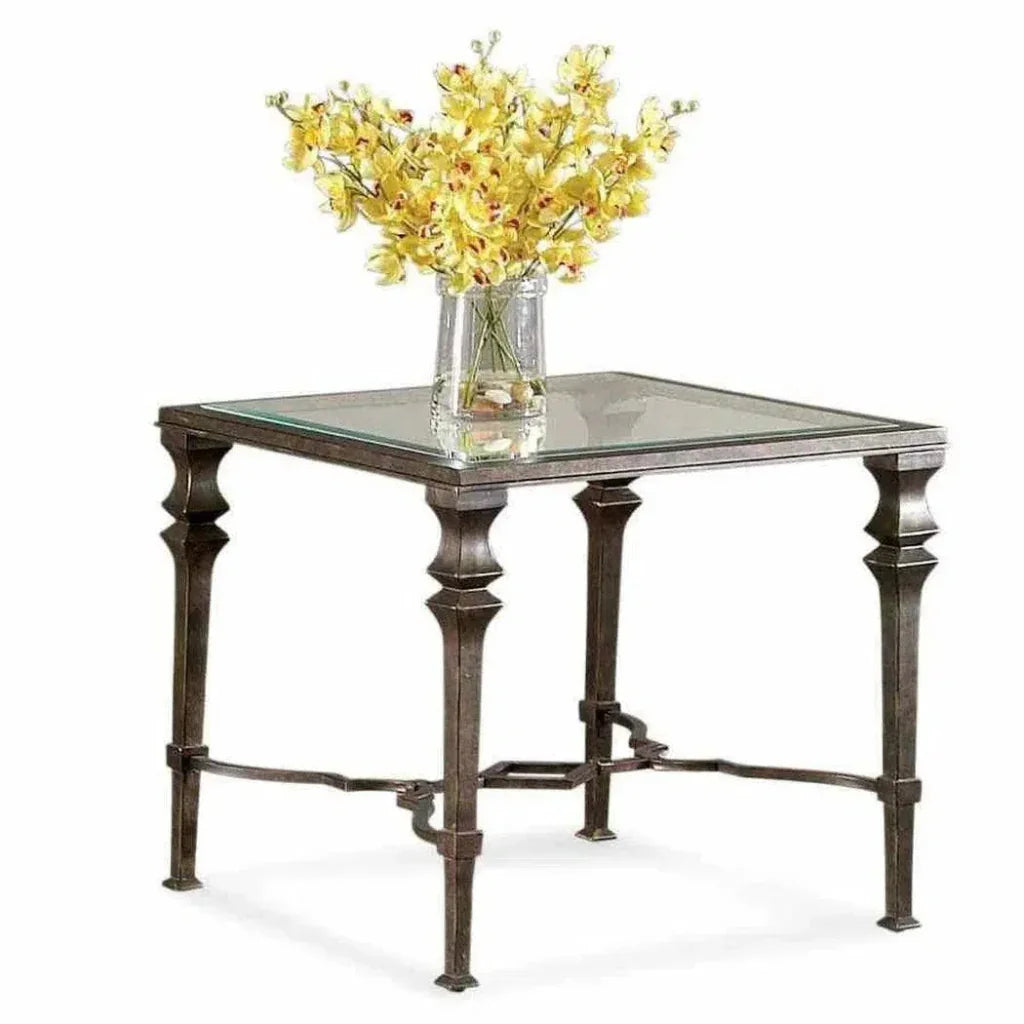 Bronze End Side Square Accent Table - LOOMLAN - Bassett Mirror - Side Tables