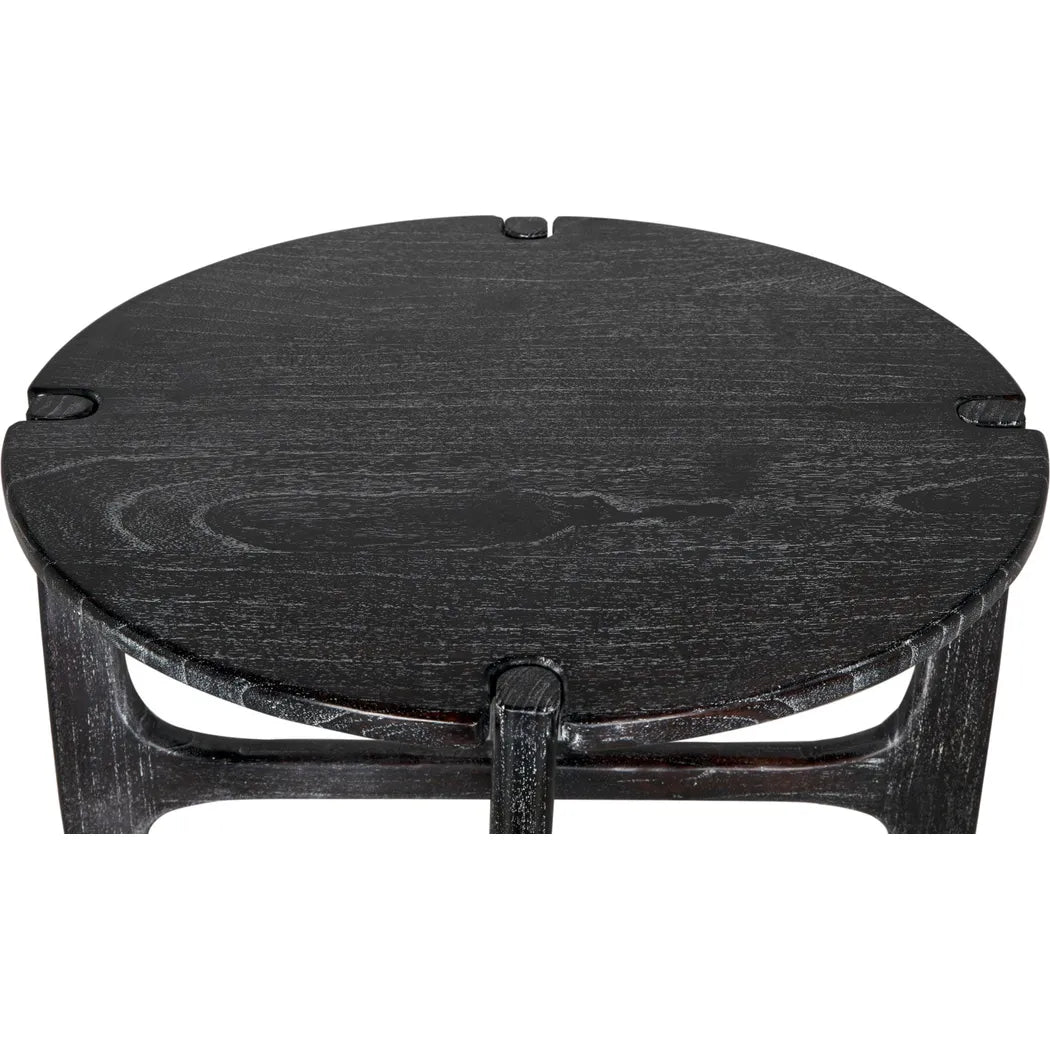Noir Bucks Wood Black Round Coffee Table