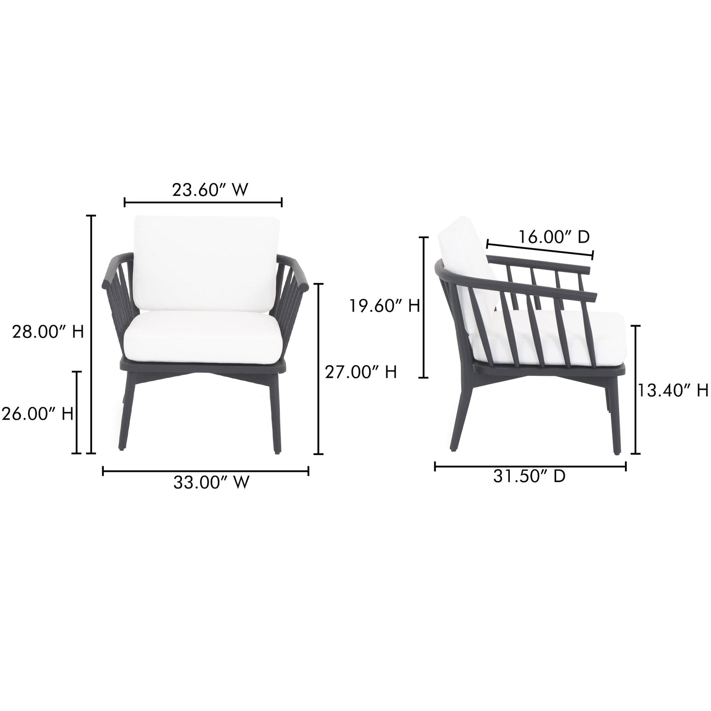 Wren Solid Teak Frame Outdoor Lounge Chair