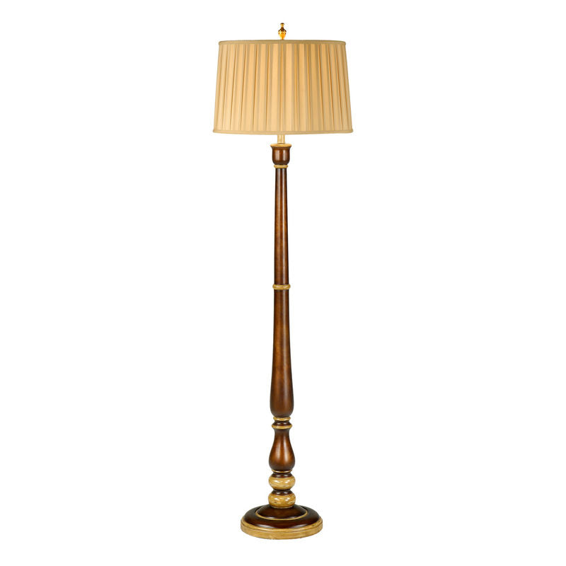 Candlestick Tuscan Brown Molded Floor Lamp-Floor Lamps-Wildwood-LOOMLAN
