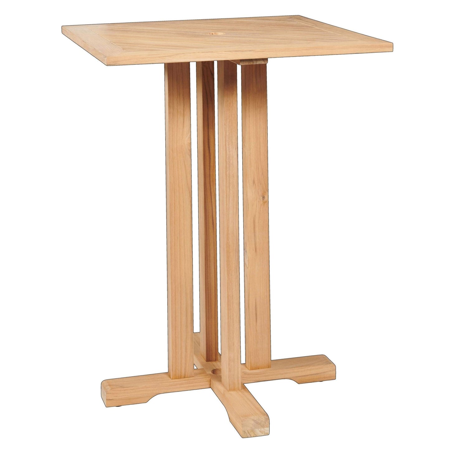 Captain 3-Piece Square Teak Outdoor Bar Height Dining Set-Outdoor Bistro Sets-HiTeak-Sideboards and Things