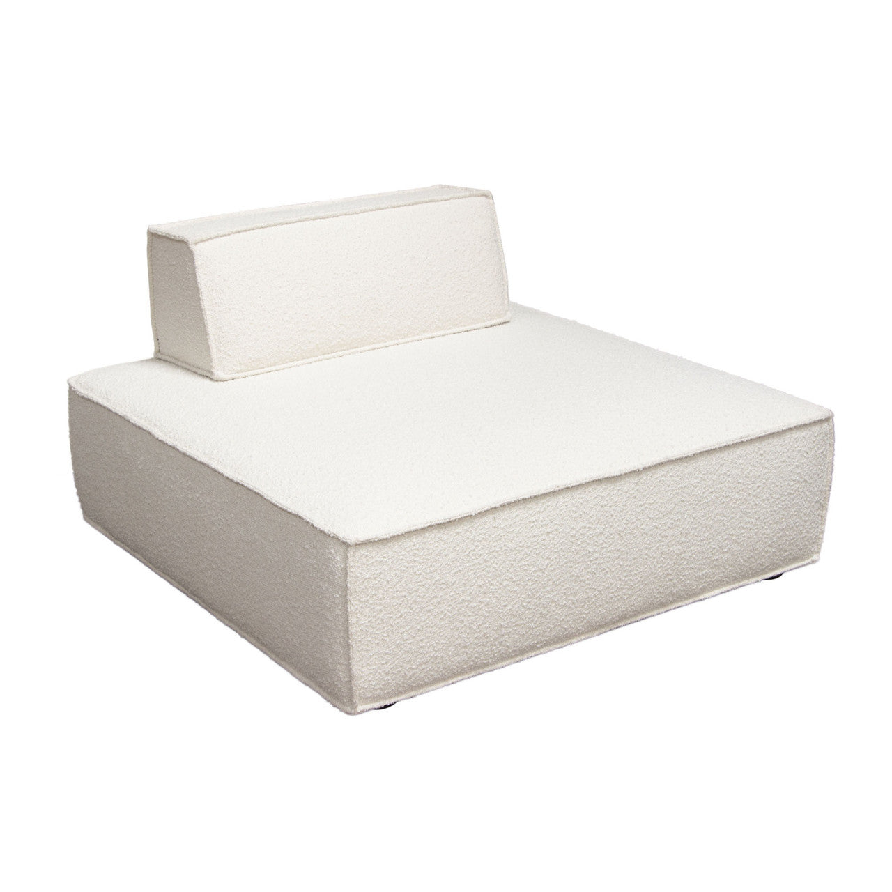 Cara Square Modular Lounger in Ivory Boucle Fabric-Modular Sofas-Diamond Sofa-Sideboards and Things