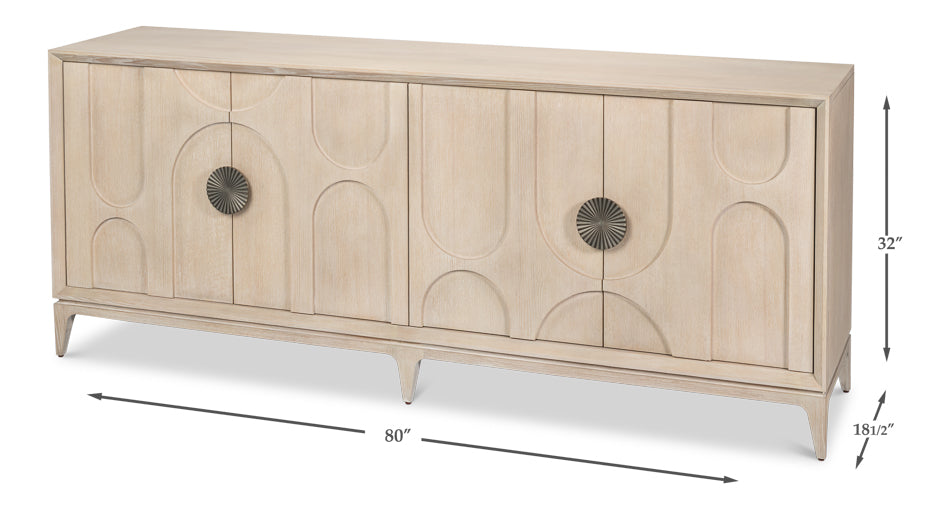 Sarreid Carillon Four Doors Wood Credenza