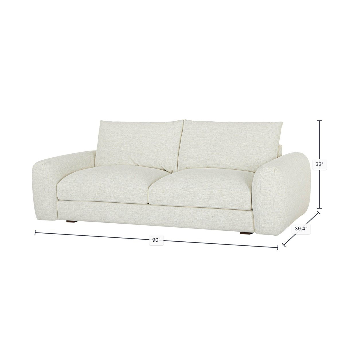 LH Home Cashmere Beige Fabric Sofa