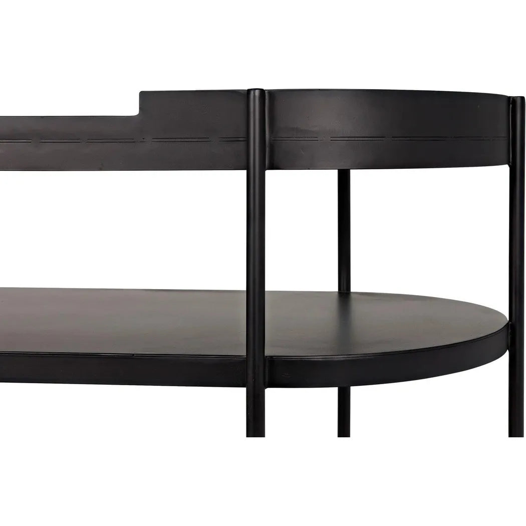 Cassio Black Steel Geometric Console Table
