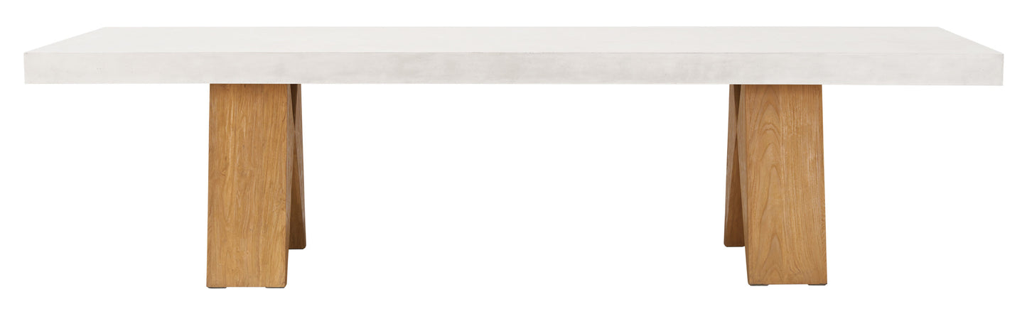 Seasonal Living Clip Large Concrete White Outdoor Dining Table