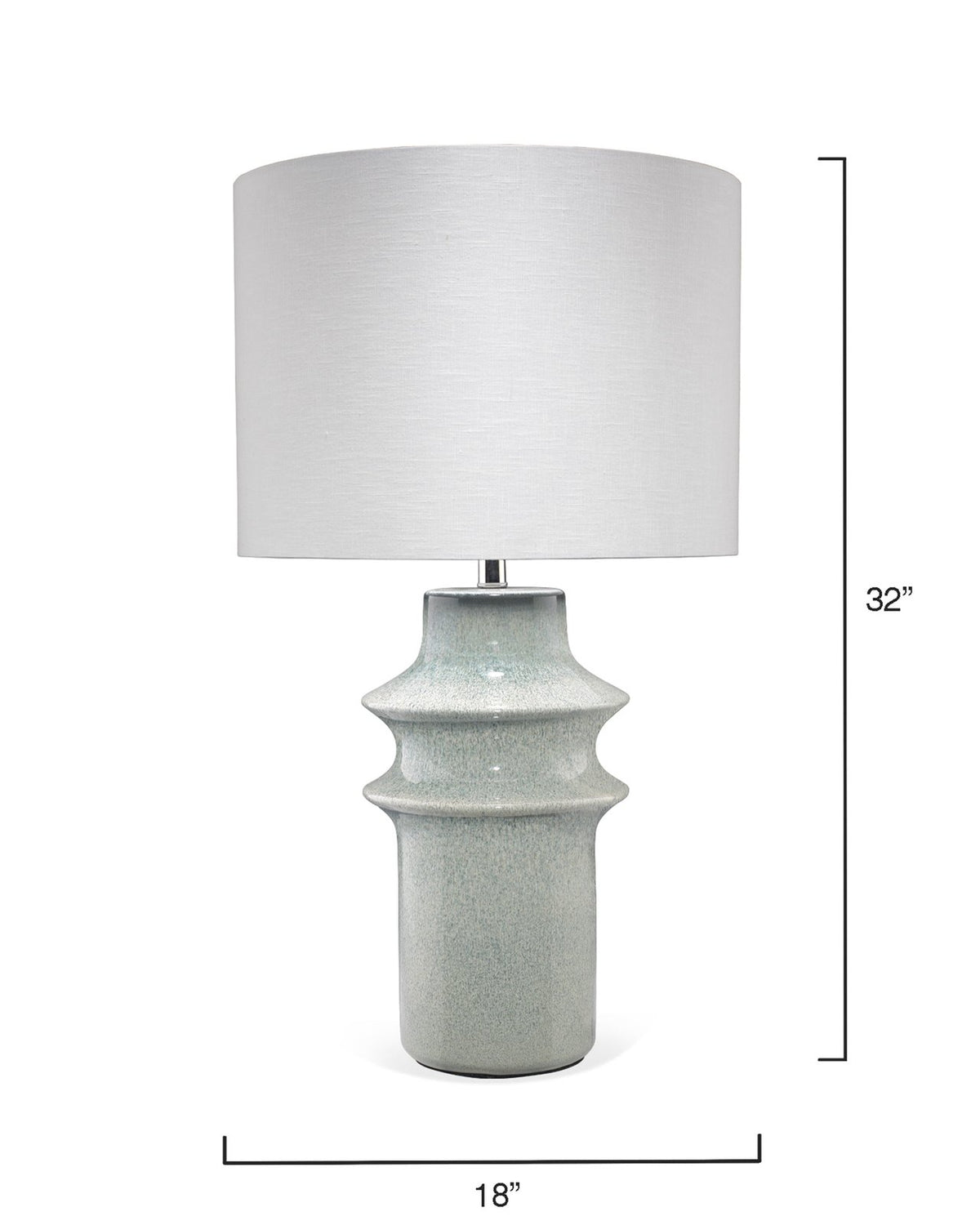 Jamie Young Coastal Style Blue Ceramic Cymbals Table Lamp