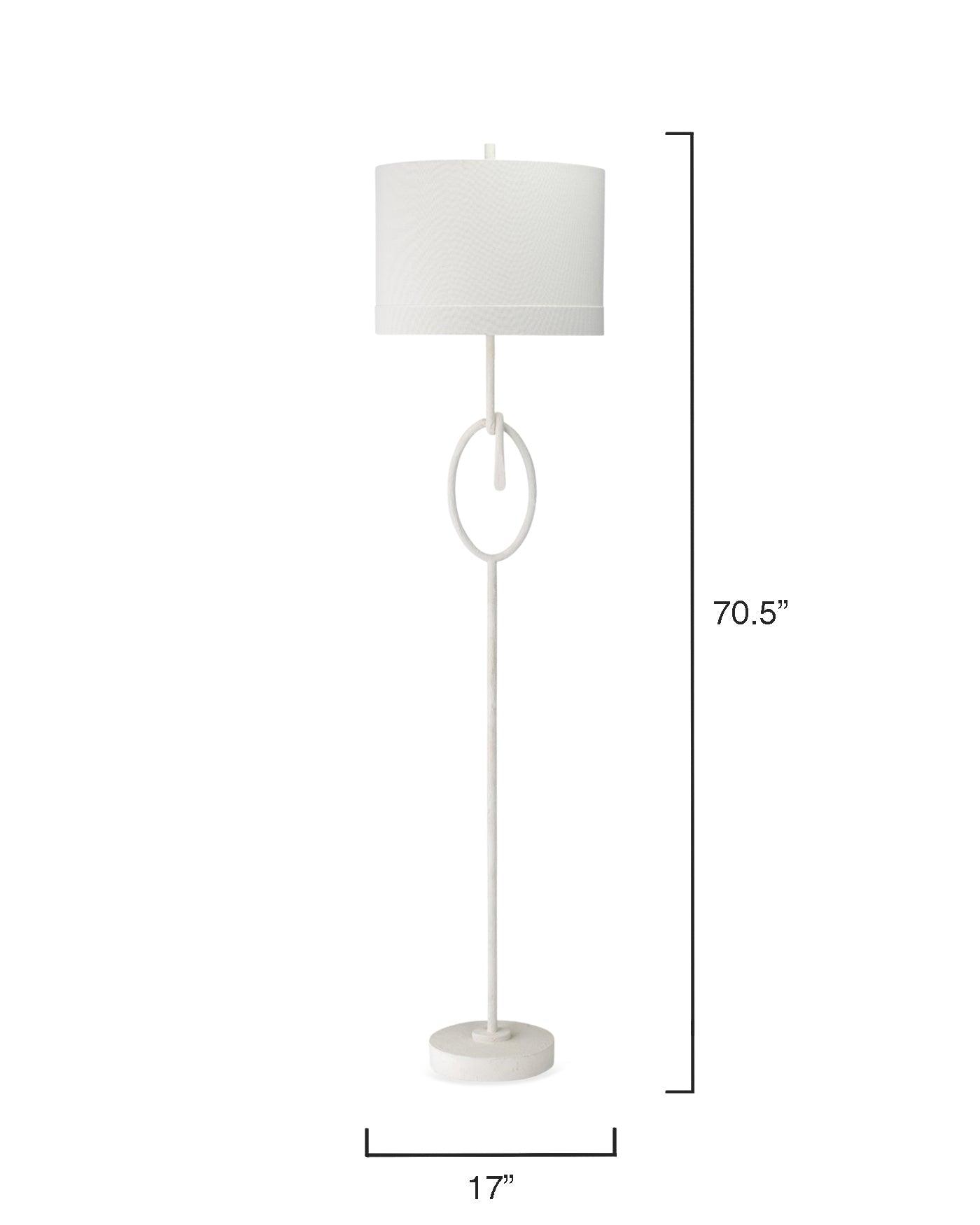 Coastal Style White Gesso Linen Knot Floor Lamp Floor Lamps Sideboards and Things By Jamie Young
