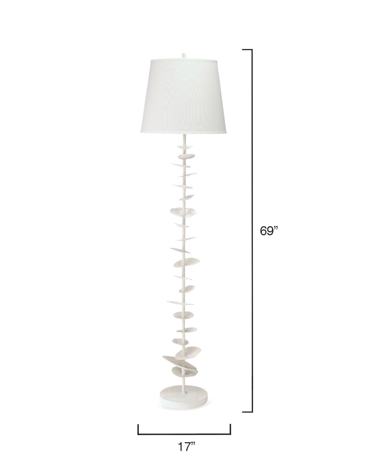Coastal Style White Gesso Petals Floor Lamp Floor Lamps Sideboards and Things By Jamie Young