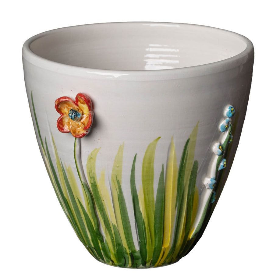 Colorful Flower Ceramic Cachepot