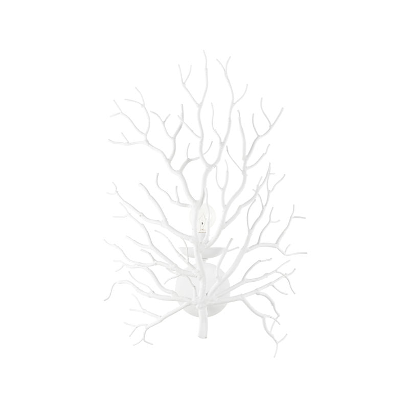 Cora Lee Iron Made White Wall Sconce-Wall Sconces-Wildwood-LOOMLAN