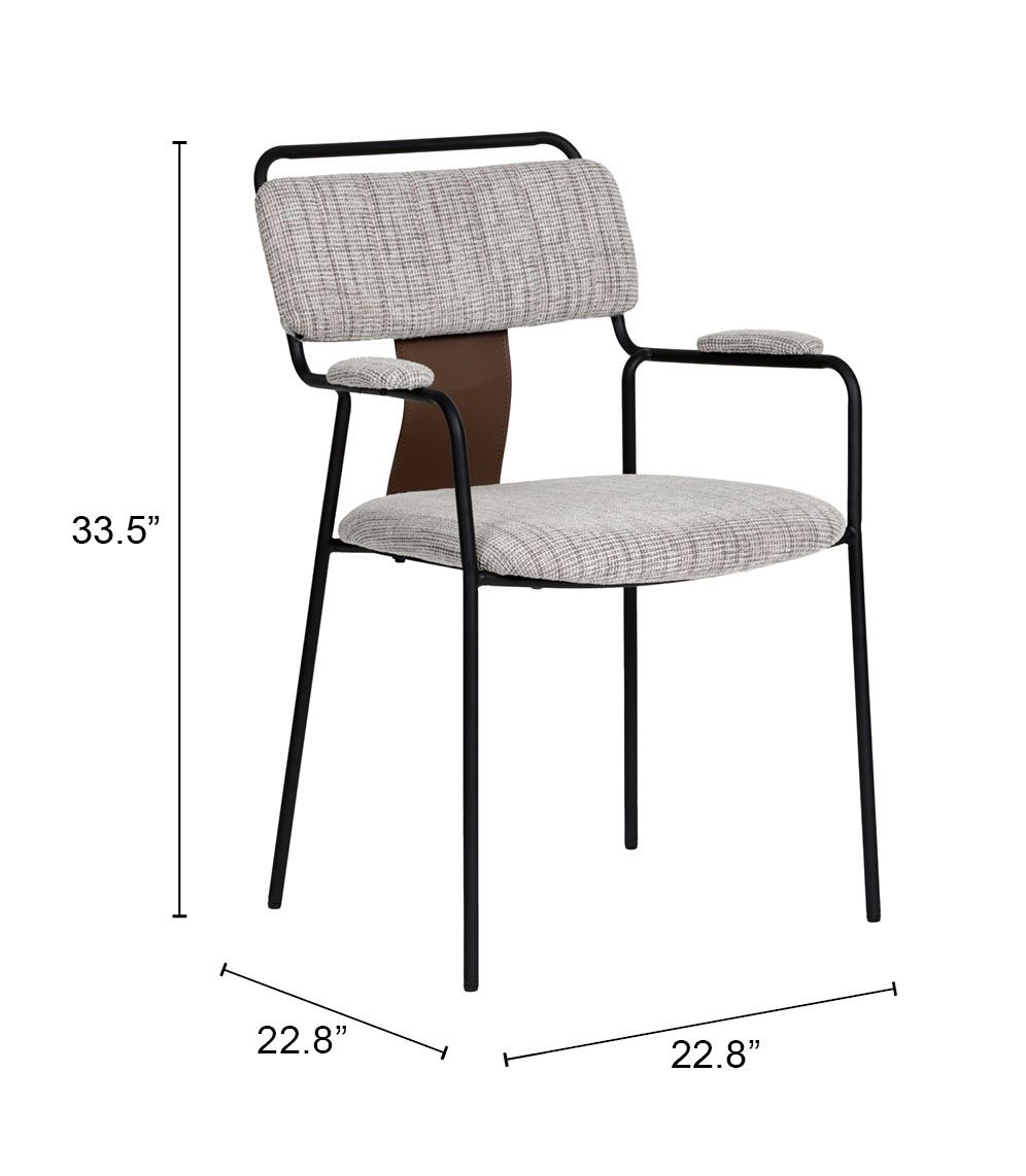 Zuo Modern Couva Chenille Fabric Dining Chair 2PC