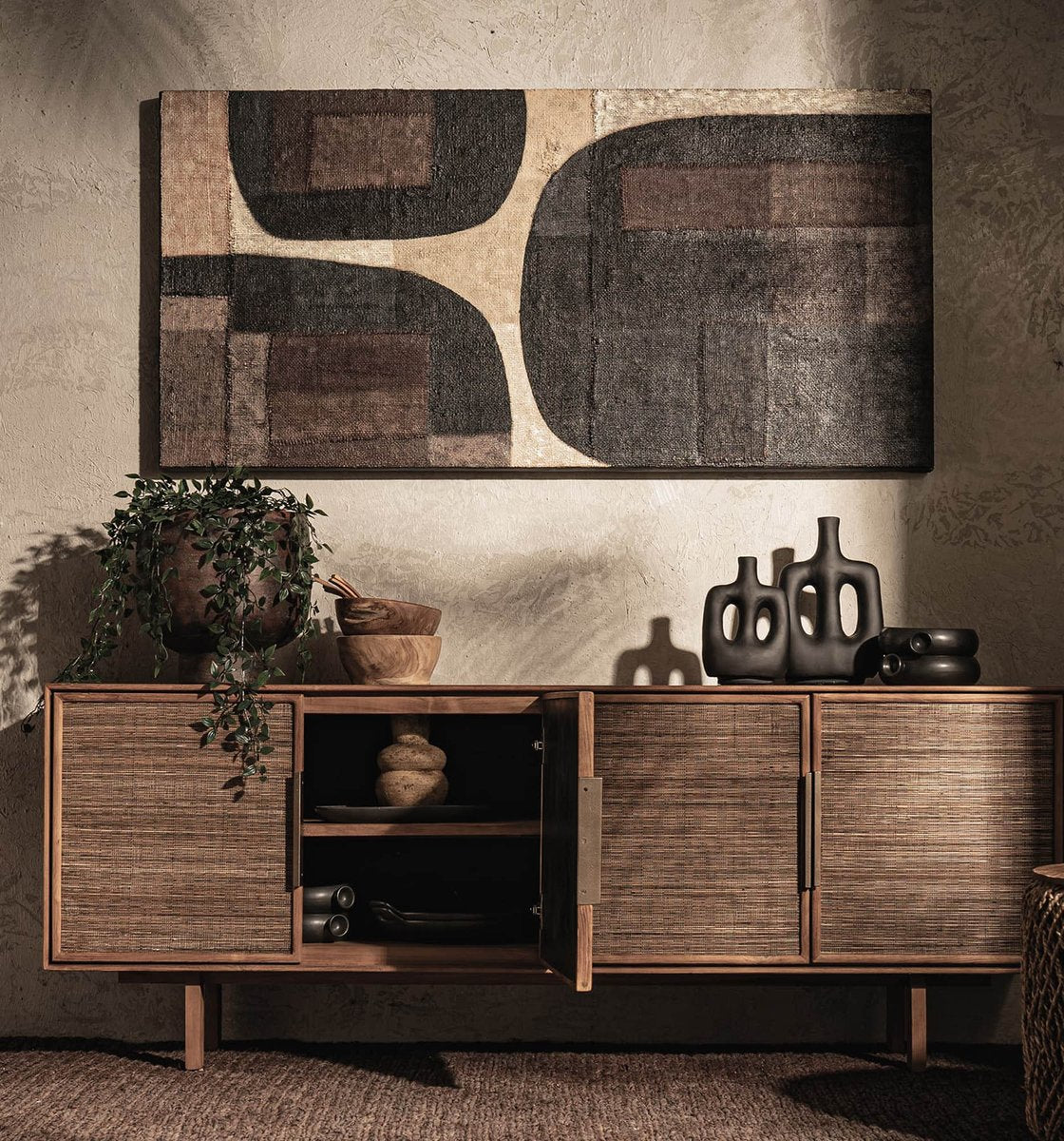 LH Home D-Bodhi Reclaimed Wood Frame Canvas Art