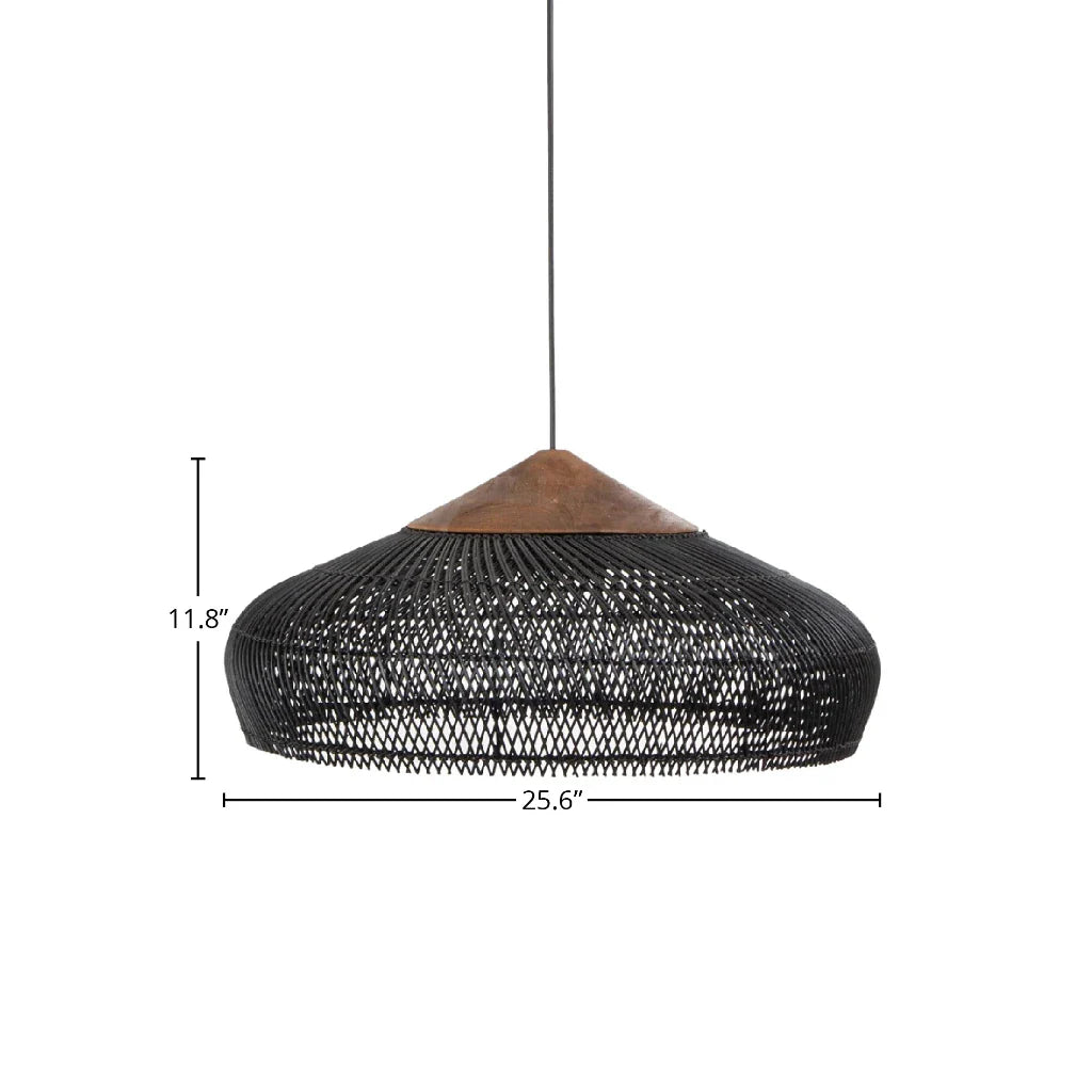 LH Home D-Bodhi Banjo Rattan Framed Large Pendant