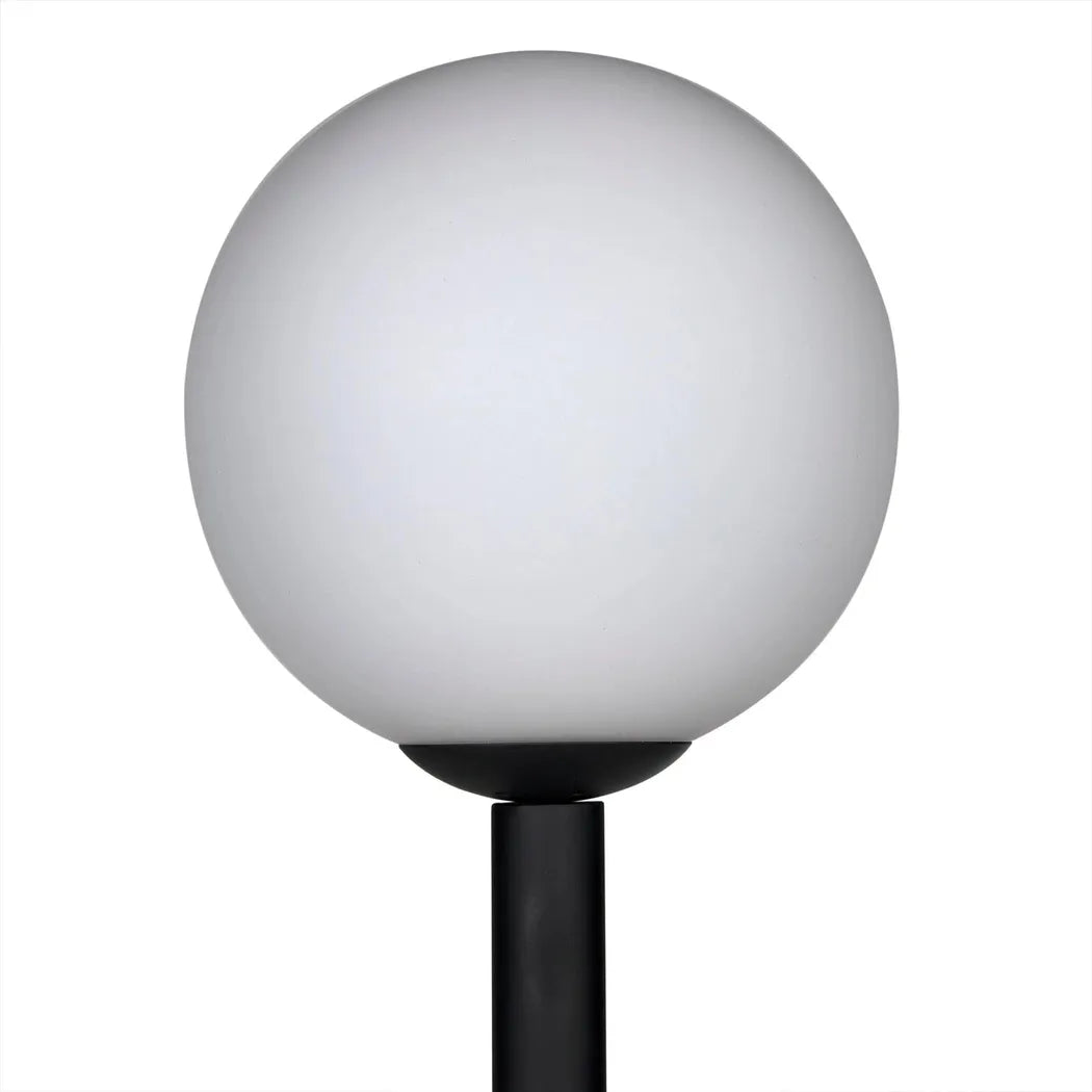Noir Dallas Steel and Frosted Globe Floor Lamp