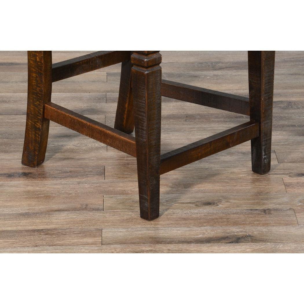 Sunny D Ladder Back Counter Stool Leather Seat Set Of 2