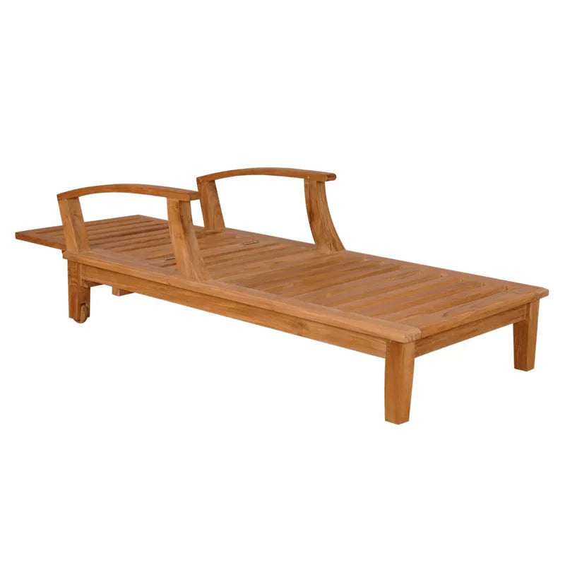 Delano Outdoor Teak Reclining Sunlounger with Sunbrella Cushion-Outdoor Cabanas & Loungers-HiTeak-Sideboards and Things
