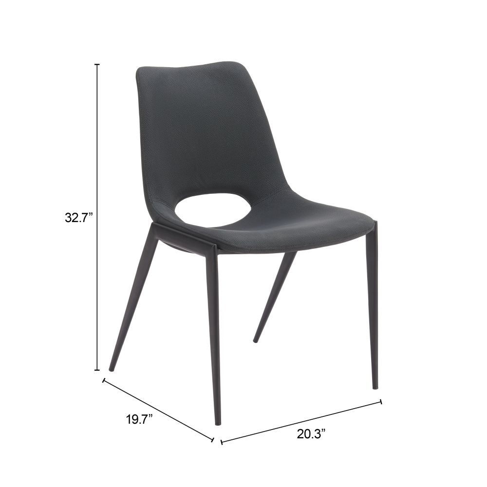Zuo Modern Desi Faux Leather Armless Dining Chair 2PC