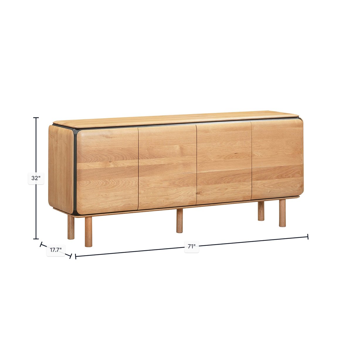 LH Home Distillery Four Doors Wood Sideboard