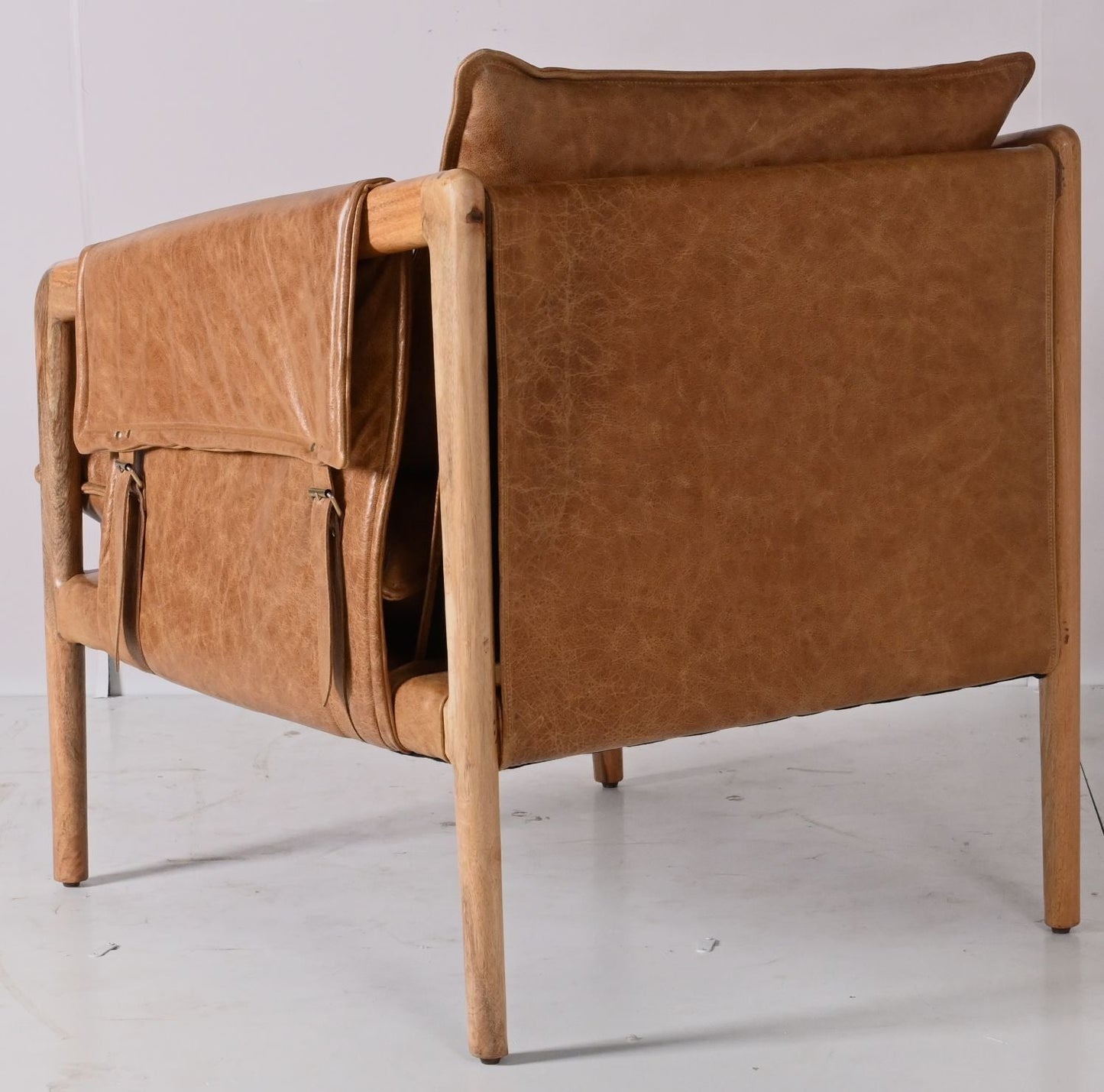 LOOMLAN Hadlow Brown Leather Accent Chair