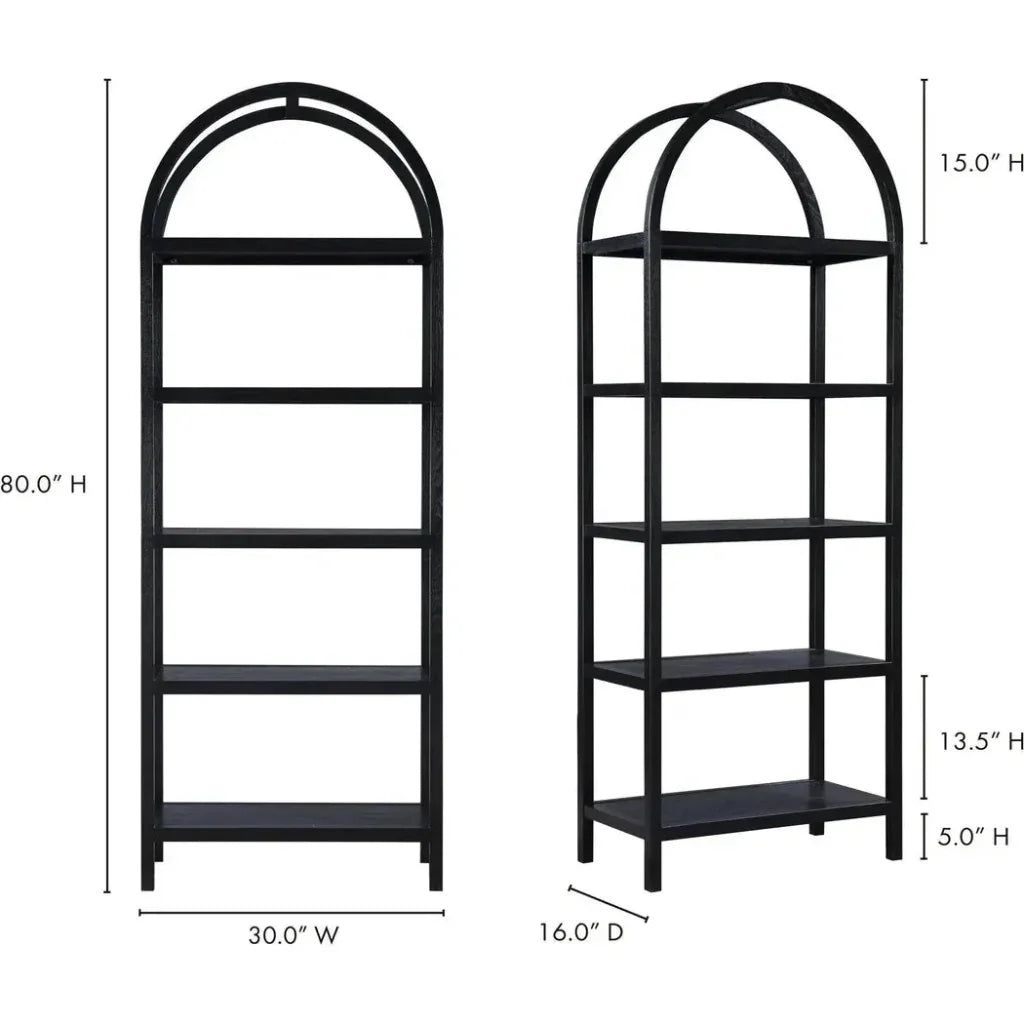Eero Black Oak Wood BookShelf - LOOMLAN - Moe's Home - Etageres