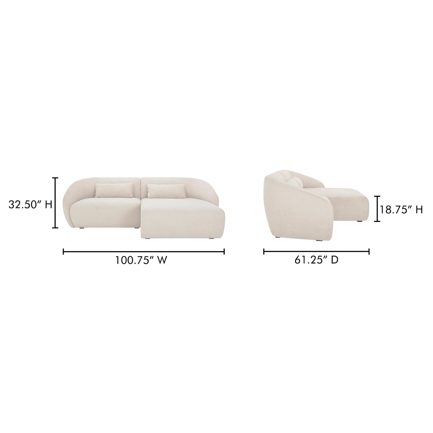 Amelia Nook Cozy Support Sectional Sofa