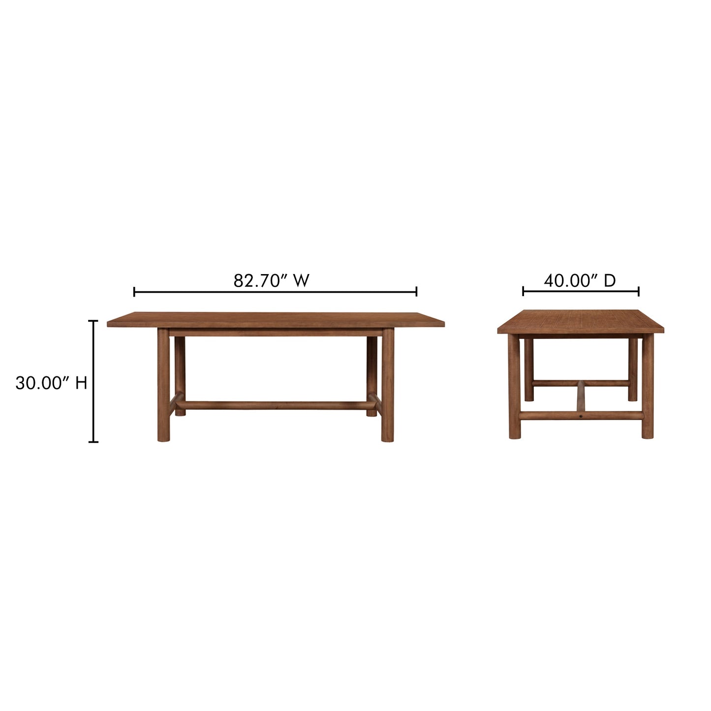 Arden Brown Wood Rectangular Dining Table