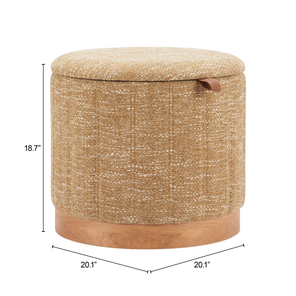 Zuo Modern Fije Textured Fabric Storage Ottoman