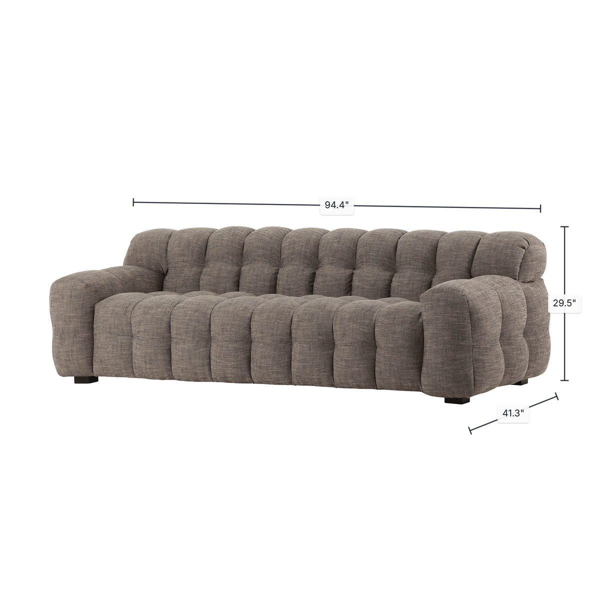 LH Home Fusion Grey Fabric Sofa