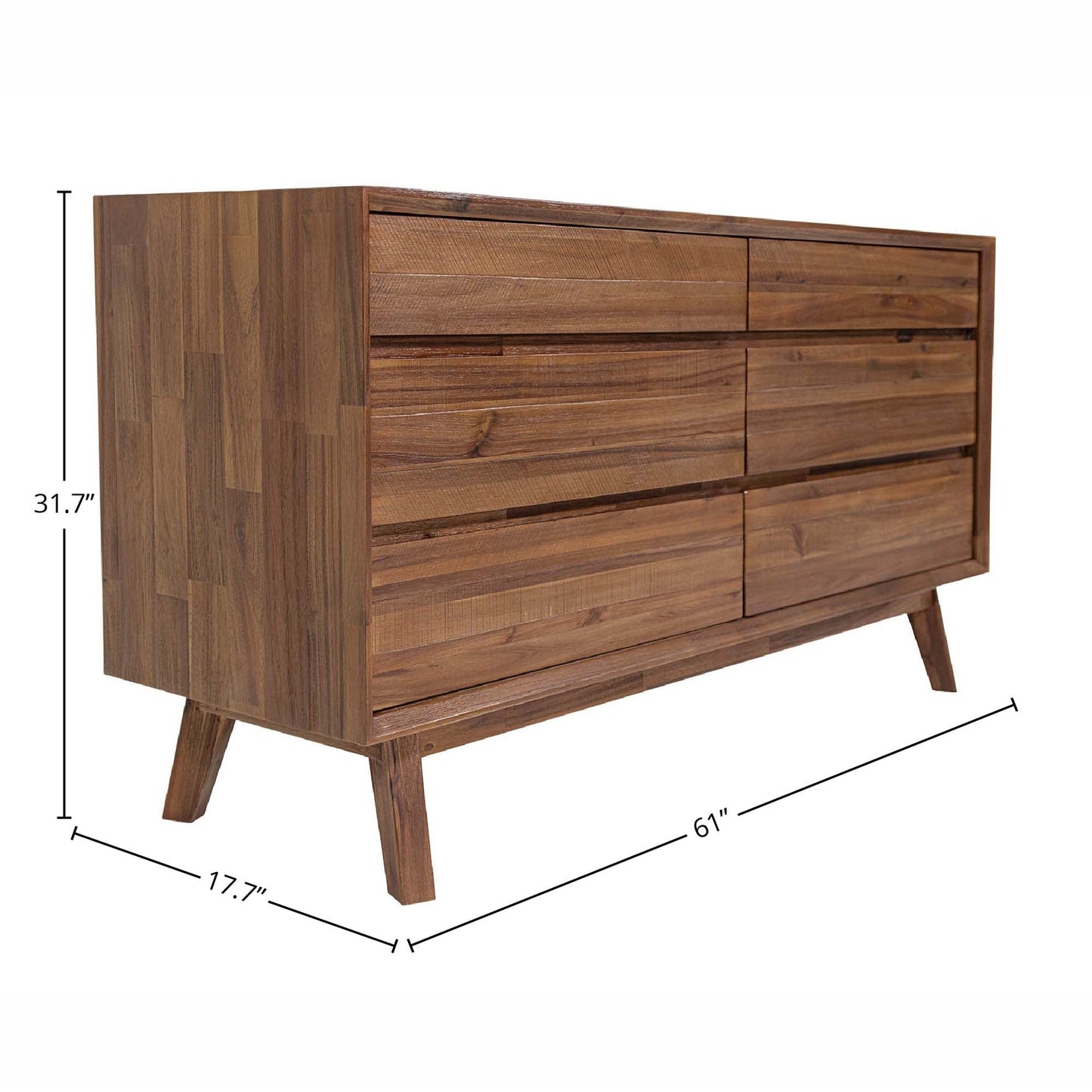LH Home Gia Six Drawers Wood Dresser