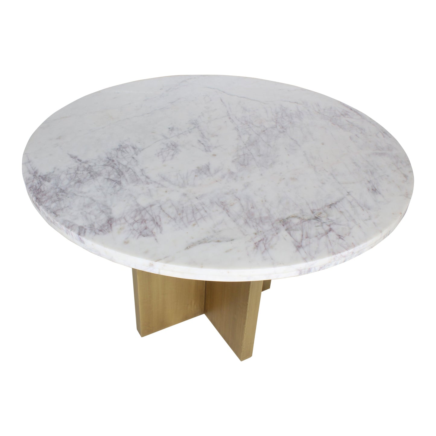 Graze Marble & Iron White Round Dining Table