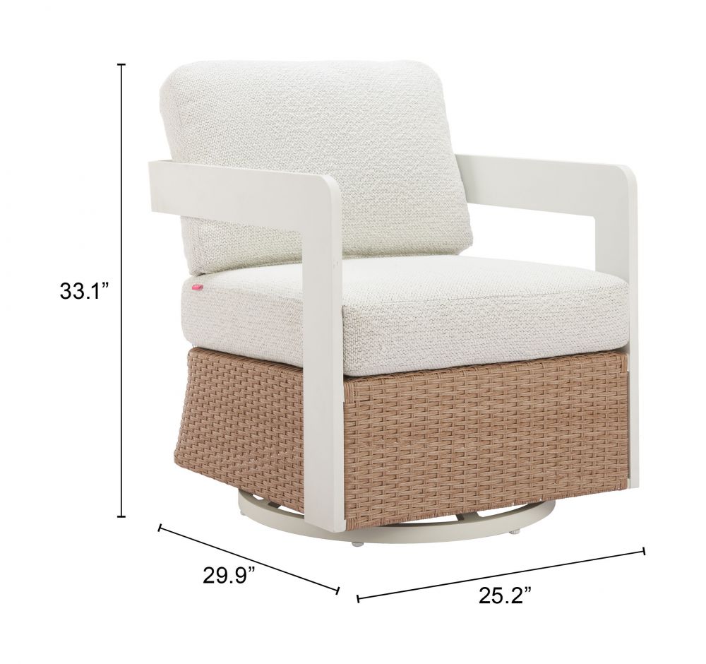 Zuo Modern Gelo Olefin Fabric Outdoor Swivel Chair