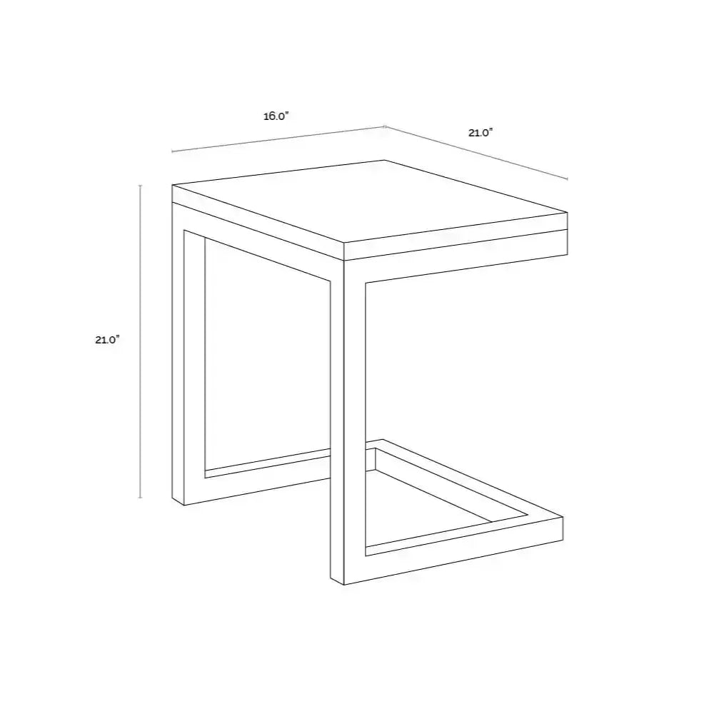Geneve Aluminum Outdoor C-Shaped End Table