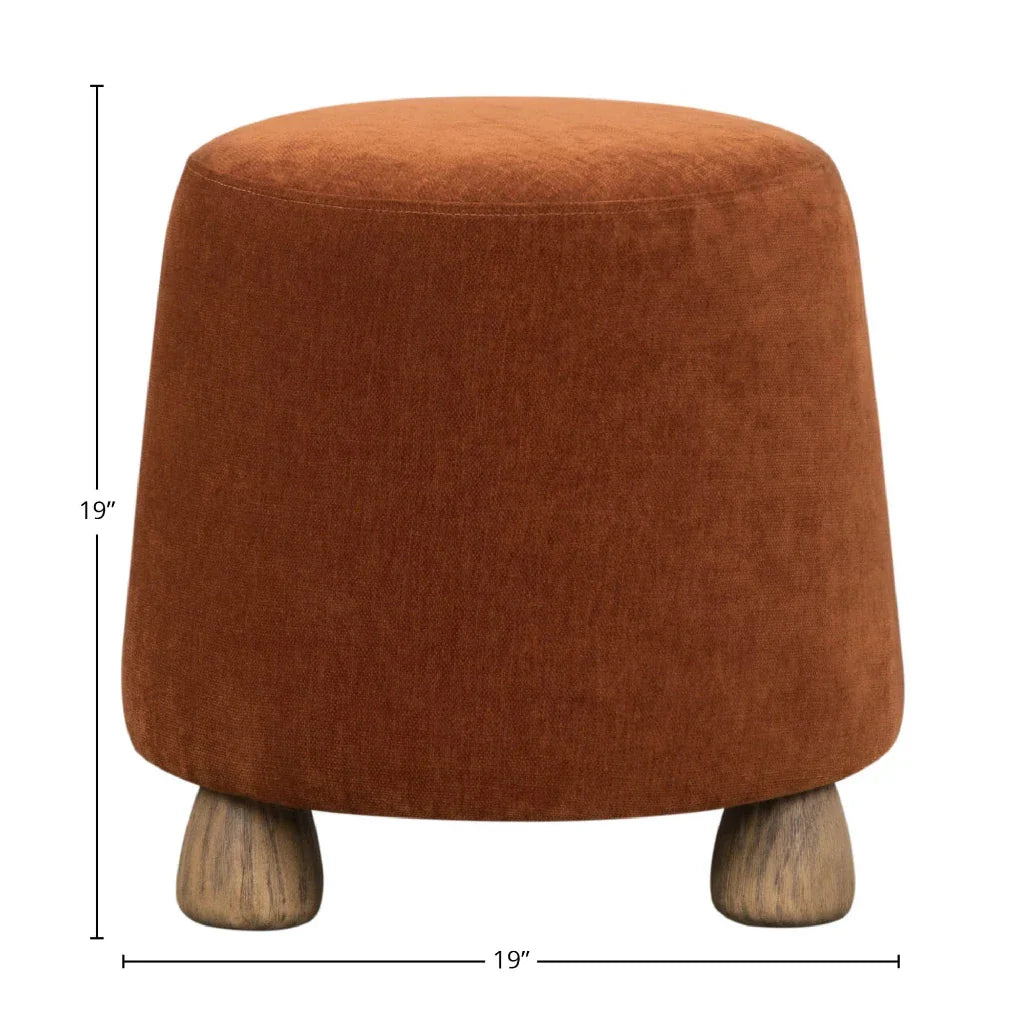 Giselle Performance Fabric Round Ottoman