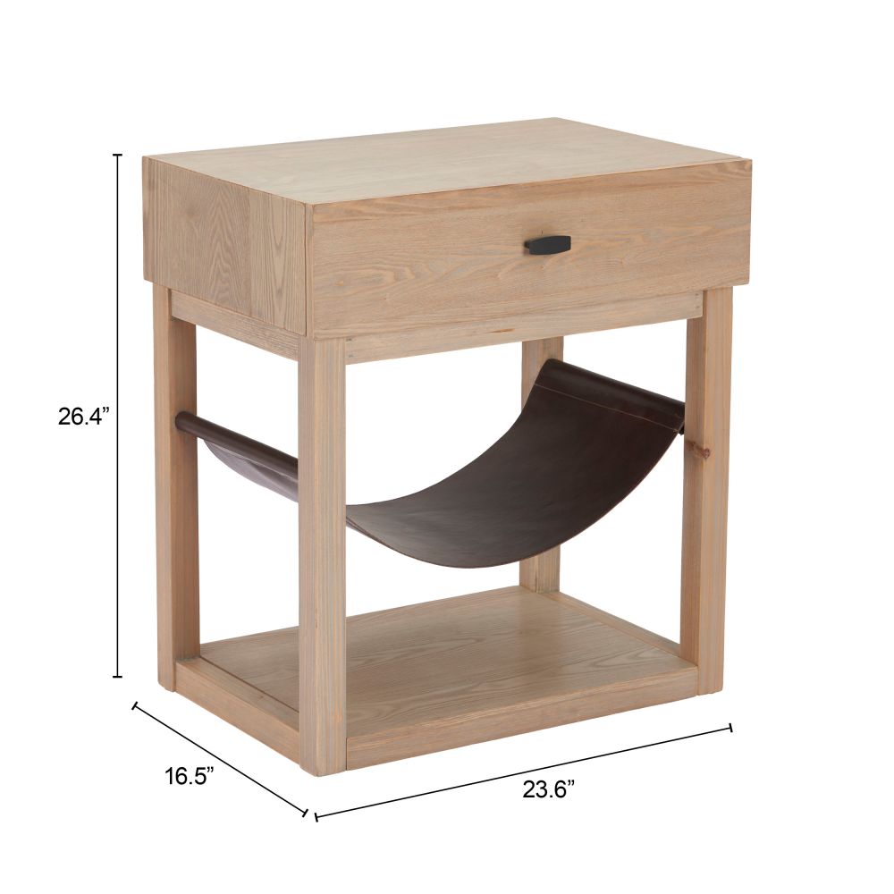 Zuo Modern Haram One Drawer Wooden Side Table