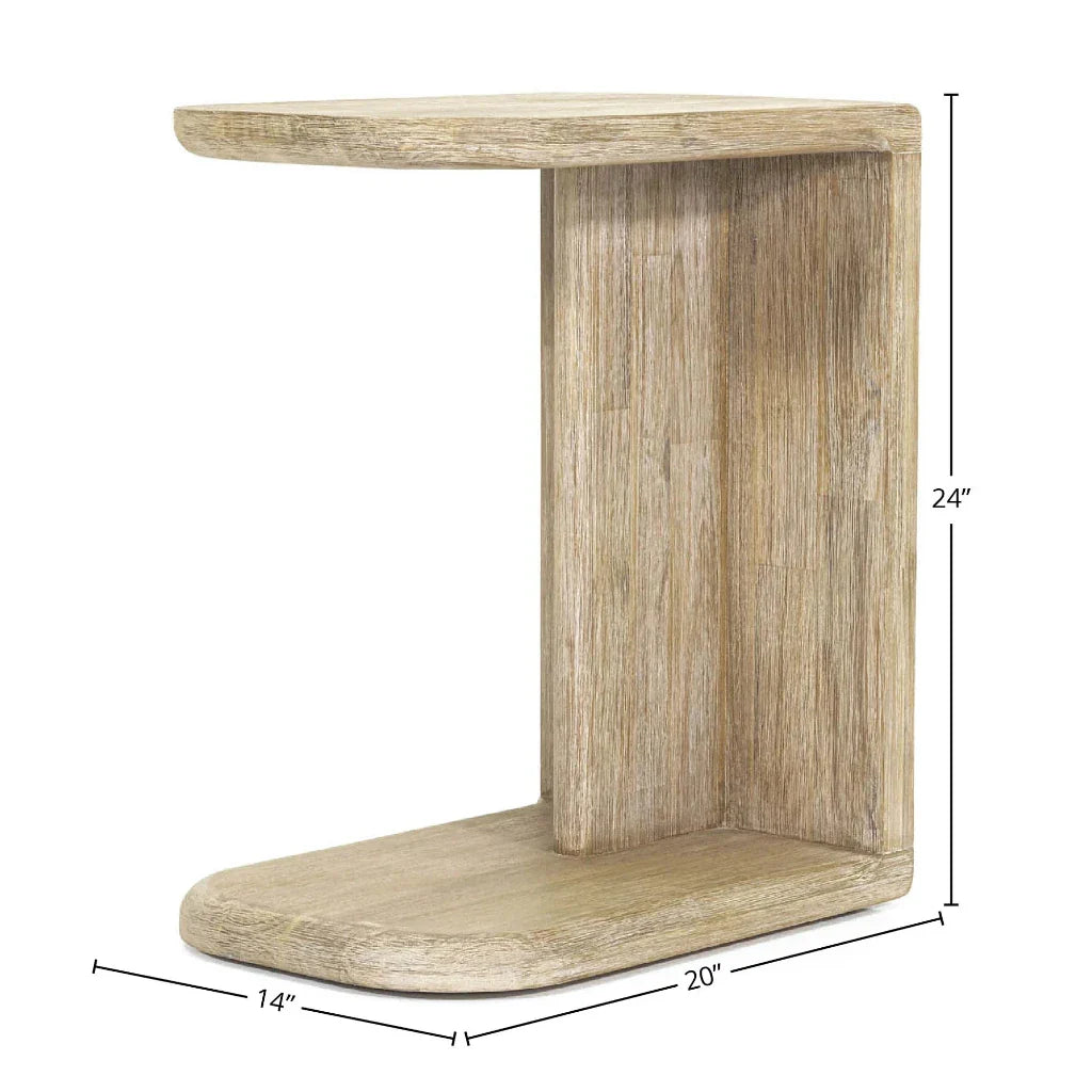 LH Home Haru Wooden C-Shaped Stylish Side Table