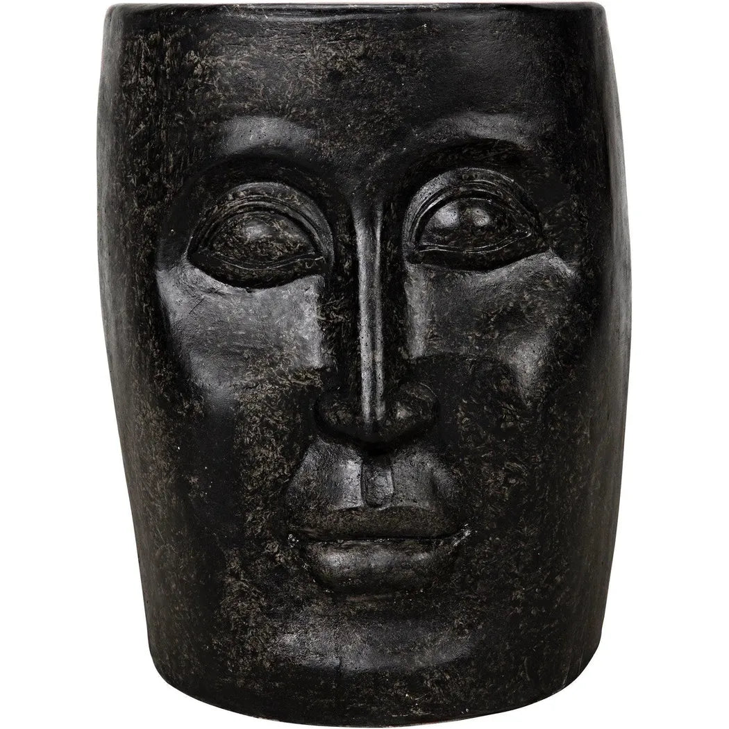 Noir Head Side Table, Black Fiber Cement