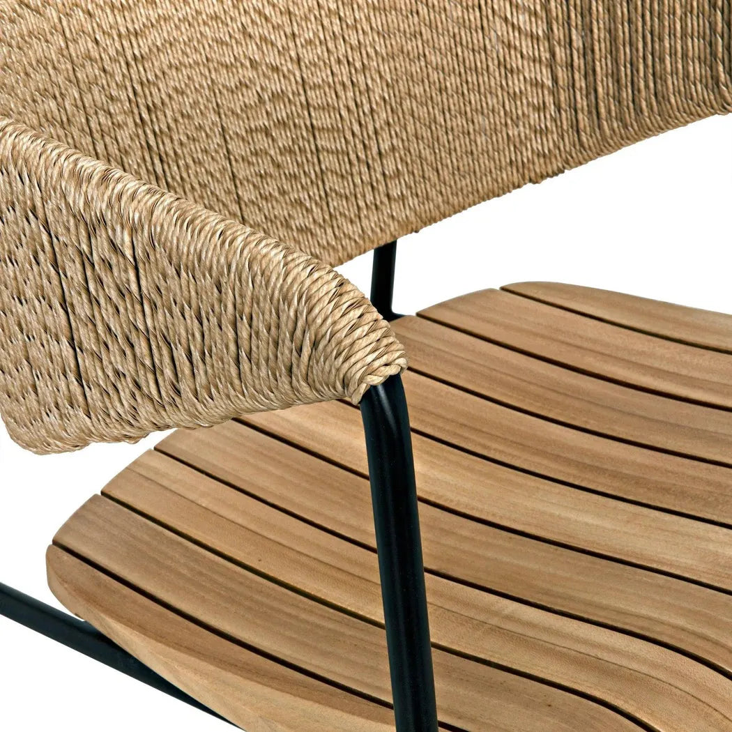 Helena Teak Wood Black Chair